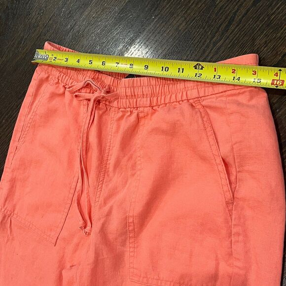 J. Crew Tie-waist Seaside Pant Linen Blend Women’s Small Orange Coral Resort - Picture 8 of 10